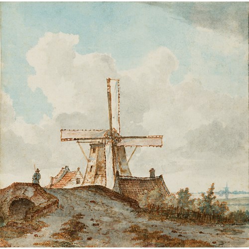 Landscape near Amsterdam, with a Windmill and a Bridge